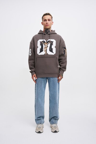 Machinist Чоловічий 88 Jesus з принтом Oversize антрацитовий світшот