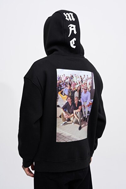 Machinist Ανδρικό μαύρο φούτερ με κουκούλα Fast Furious με στάμπα