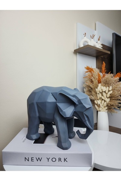 Artceal Dekoratif Gri Kübik Fil