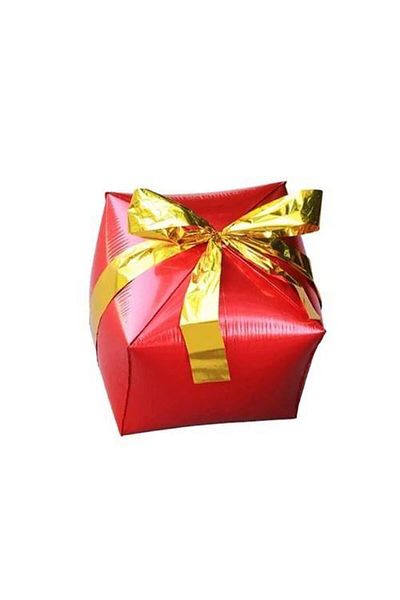Parti Dükkanım New Year's Gift Box Shaped Foil Balloon 1 Piece