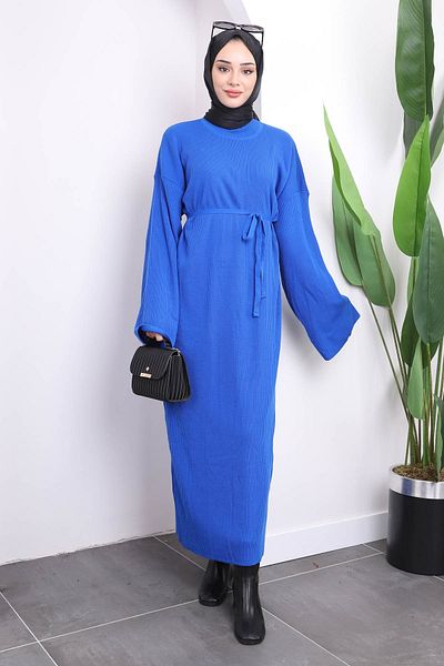 İmajButik Φόρεμα Saks Blue Turtleneck Knitwear