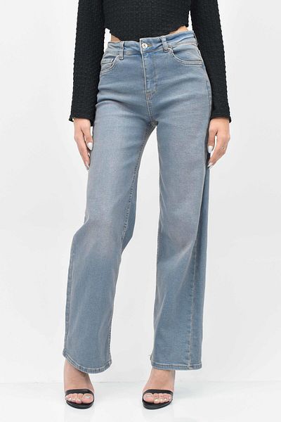 birizmoda Blugi Palazzo Lycra Albastru Deschis