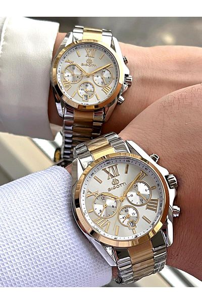 Bigotti Functional Wristwatch with 5 Atm Steel Band - Cf.10588.4 for Couple and Lover