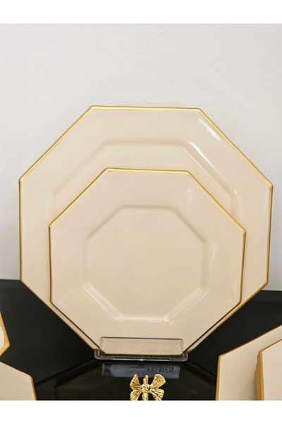 atabey home collection طقم أطباق تقديم ذهبية كريمية مكون من 6 قطع