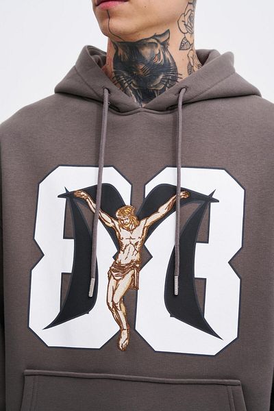 Machinist Ανδρικό φούτερ 88 Jesus printed Oversize Anthracite