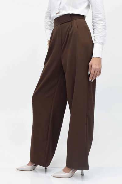 birizmoda Παντελόνι Palazzo με Velcro στη μέση - Bitter Brown