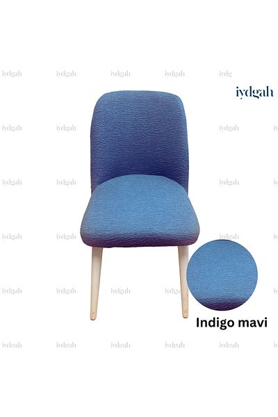 IYDGAH Μπλε Indigo Μεγάλη Οβάλ Ζακάρ Καρέκλα - Πλενόμενο ελαστικό κάλυμμα, ελαστικό κάλυμμα 1 τεμ.