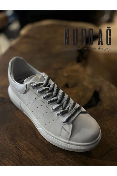 NURBAĞ DOKUMA SPORTS SHOES WHITE GRAY HAIR KNITTING TIE 120 CM 1 PAIR AQ69000