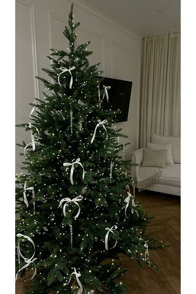 alhifa Set de ornamente cu cataramă cu fundă pentru ornamentul de pin de Anul Nou 5 buc