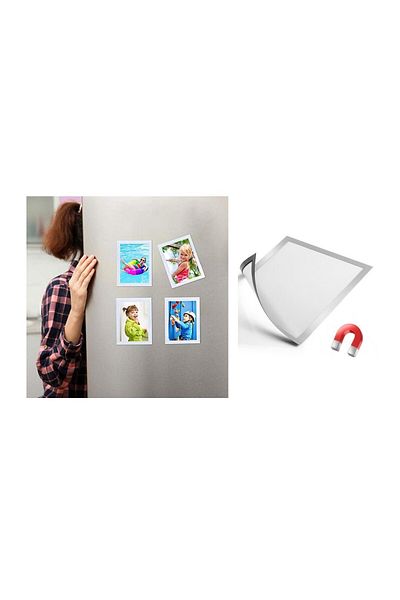 Hdg 10 Pcs Gray Edged Clear Magnet Fireplace File - 10X15Cm Magnetic Picture Frame