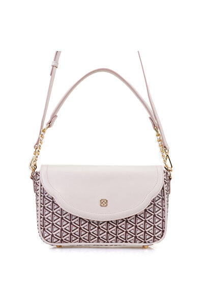 Desa Plante Bej Kadın Monogram Omuz Çantası