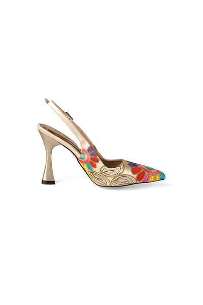 Akka Shoes Pantofi cu toc cu detaliu broderie pentru femei