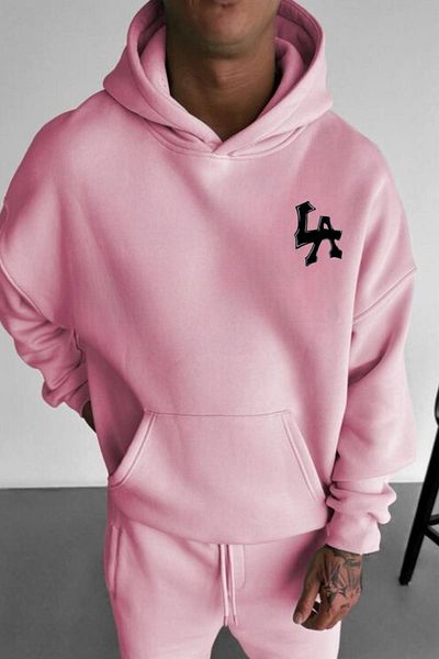 CAST COLLECTİON Ανδρικό ροζ φούτερ LAA με στάμπα Oversize