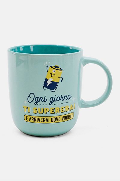 Mr. Wonderful Ogni Giorna Ceramic Coffee Mug 380 Ml, Light Blue Combo