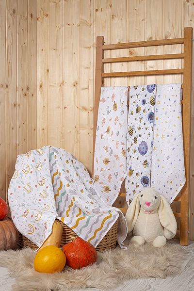 LUCKKA Digital Printed 6-Piece Multi-Purpose Muslin Cover Set - 75X75 cm - Ztc100