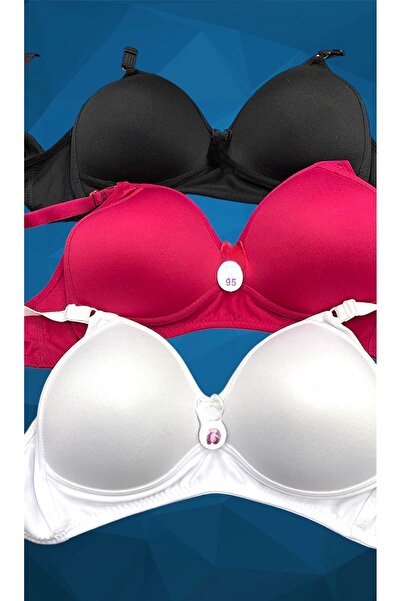 SATTENS حمالة صدر مقاس كبير بدون سلك بدون إسفنجة مجوفة 3 قطع