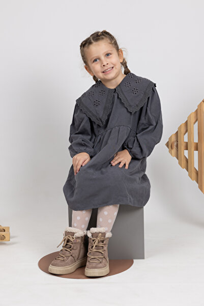 kids A more Adia Nubuk Peluş Kürklü Kız Çocuk Bot Kum Rengi