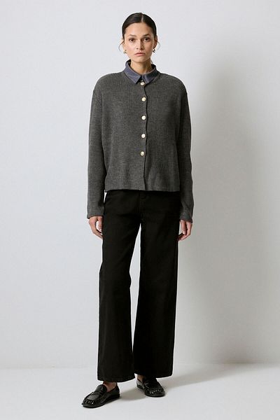 Touché Privé Gold Button Short Cardigan
