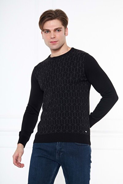 Brango ERKEK BRANGO SIFIR BİSİKLET YAKA TRİKO KAZAK Siyah