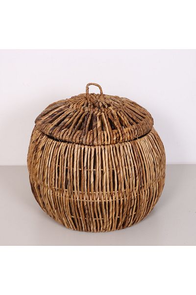 Mylamp سلة أباكا طبيعية مقاس 45x34 سم مع غطاء للأطفال