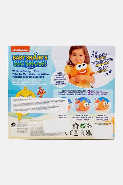 NİCKELODEON Baby Shark Big Show William Fishlight Plush Toy, Orange