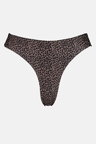 Hunkemöller بيكيني سفلي مطبوع بالكامل للنساء، رمادي غامق