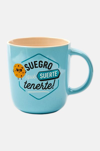 Mr. Wonderful Printed Ceramic Cup 370 Ml, Blue