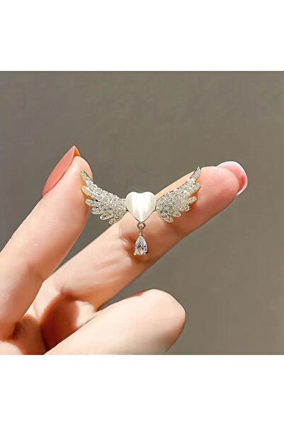 betbay Mini Melek Kalp Broş/Yaka İğnesi-Hediyelik karton kutusuyla