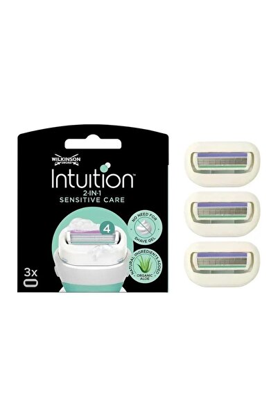 Wilkinson Sword Intuition 2 in 1 Sensitive Care Self Soap Razor Blade Cartridge 3 Pieces