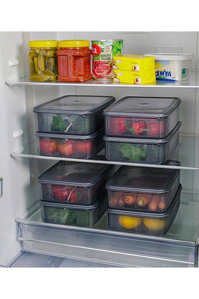Ecolux 8 Pieces Vacuum and Leak Proof Large Size Food Storage Set - Smoked