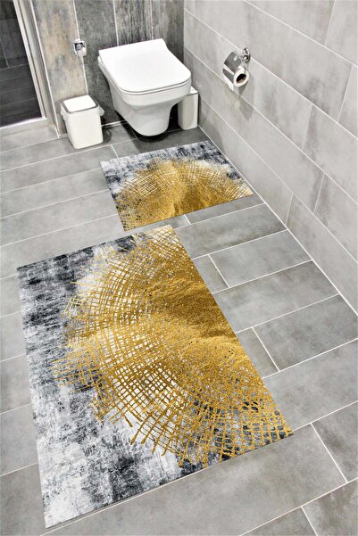 Bordo Halı Set de covorașe decorative lavabile pentru baie, cu absorbție de a...