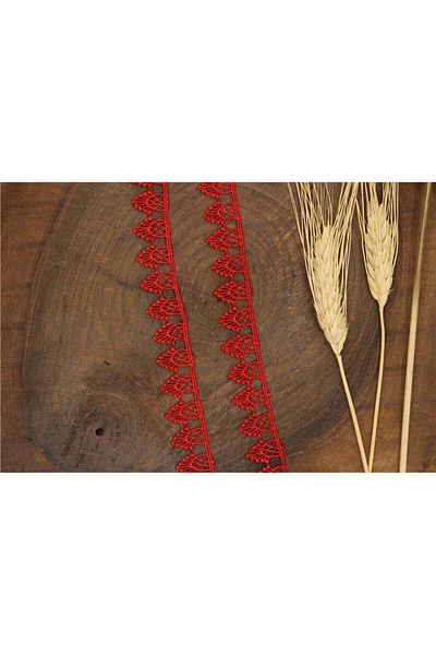 Gül Guipure 1103 - 9 Mt Red Guipure