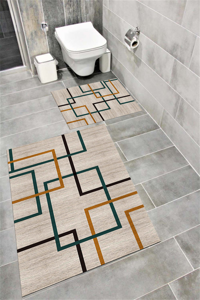 Bordo Halı Set de covorașe de baie decorative lavabile, cu absorbție de apă, ...