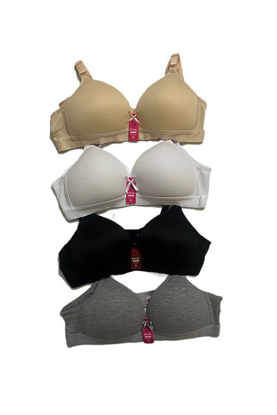 Prizma Young Girls 4-Piece Waiter Size Practice Bra Covered First Bra