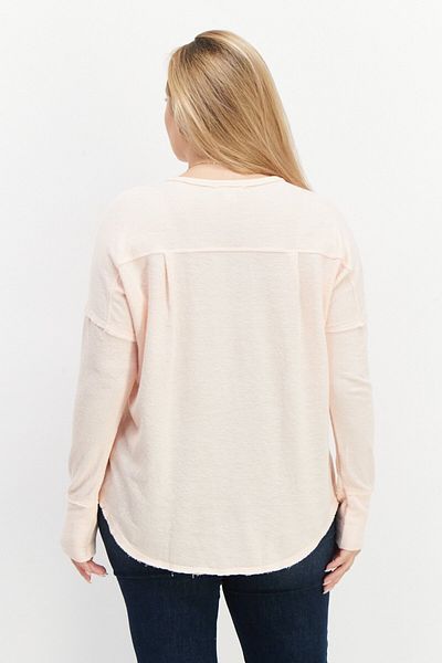 BİLLABONG Women Round Neck Long Sleeve Textured Top, Peach