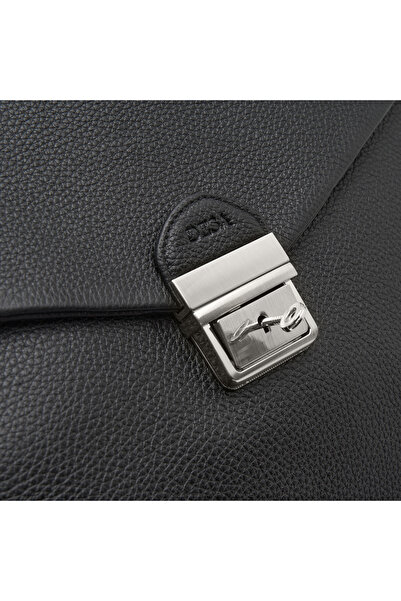 Desa Trula Black Men's Leather Briefcase