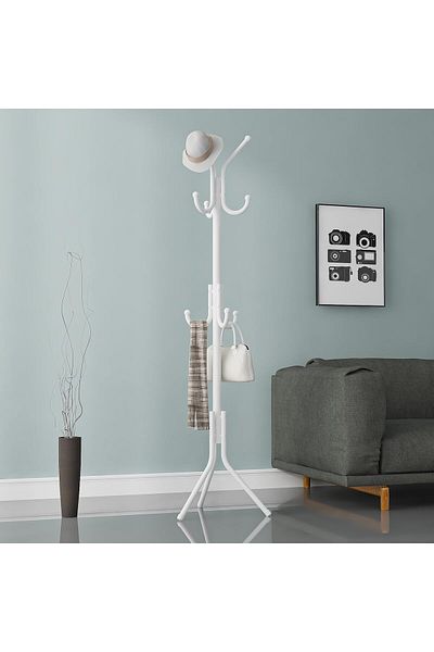 ALMUFARREJ Al-Mufarrej  Multi-Functional Metal Clothes Hanger, 172 cm x 43 cm Size, White