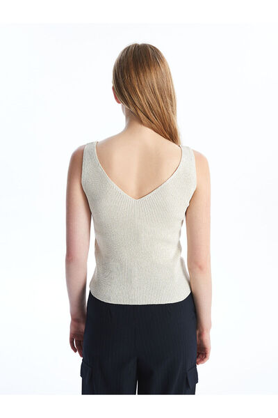 LC Waikiki LCW Vision Damen-Strickpullover mit V-Ausschnitt