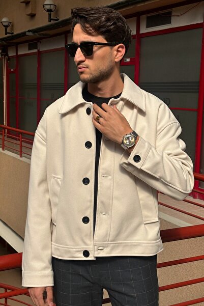 inpool Γιακάς πουκάμισου, υπερμεγέθη, Old Money Culture, κουμπιά, υφασμάτινο μπουφάν 24USEC05