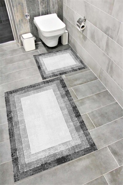 Bordo Halı Su Emici Yumuşak Kaymaz Taban Sünger Dolgulu Yıkanabilir Dekoratif...