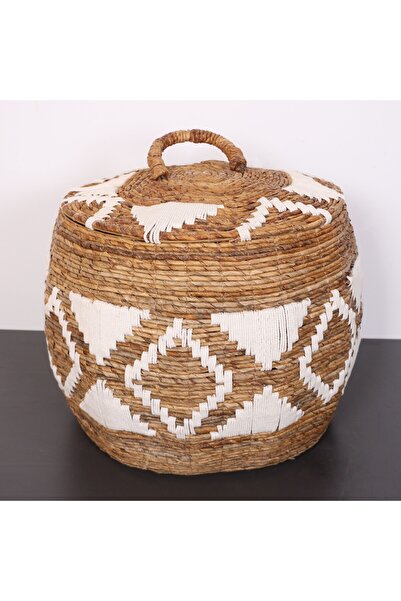 Mylamp Skit Macrame and Natural Abaca - Basket with Lid 53X43 cm