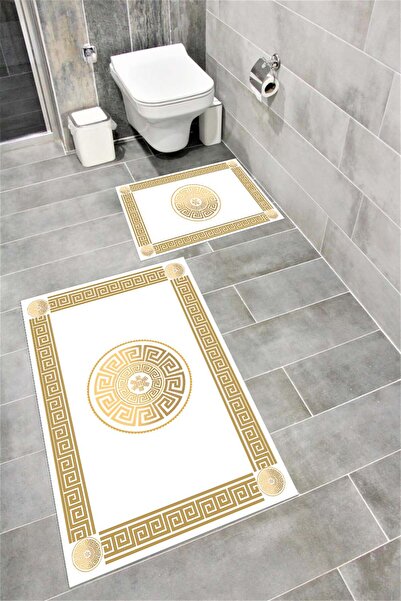 Home Water Resistant Digital Printed Bath Mat Set with Non-Slip Base