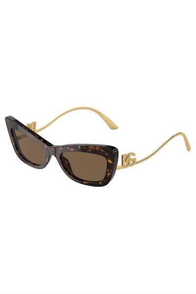 Dolce&Gabbana نظارة شمسية دولتشي آند غابانا للنساء بتصميم عين القطة - Dg 4467b - مقاس العدسة: 55 مم - هافانا