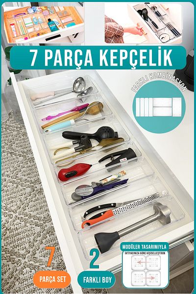 FİTHOME 7-Piece Ladle Organizer In-Drawer Modular Organizer