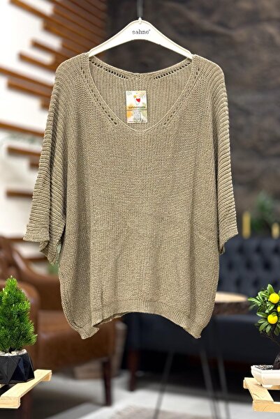 sahnemoda Bluză oversize largi mercerizată tricotată Thessaloniki cu decolteu...