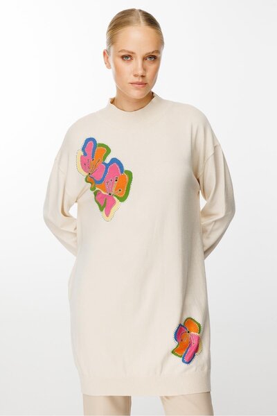 Ghisa 4662 GHİSA ÇİÇEK DESENLİ TRİKO TUNİK