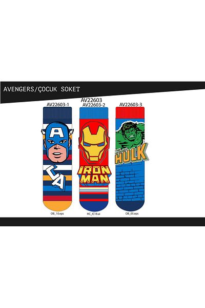 Çimpa Avengers 22603 Model Single Socks