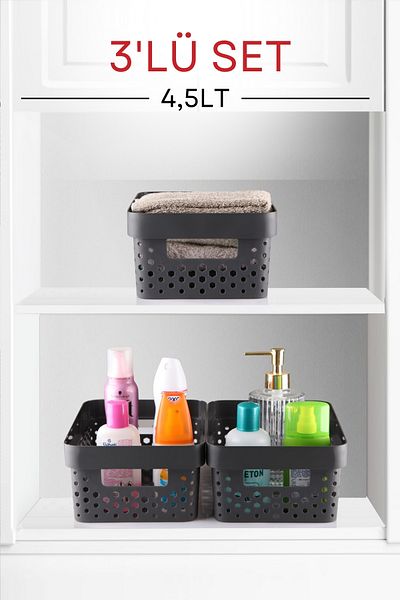 Nandy Home 3 Pieces 4.5Ltmulti-Purpose Organizer Penta Cornered Basket