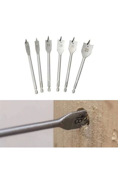 Astra Market 6 Pieces Wooden Wood Carved Leaf Drill Bit Set