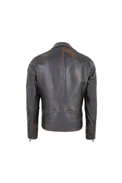 Desa Santo Siyah Erkek Vintage Deri Ceket